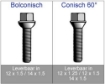 Afbeeldingen van Wielbout Conische M12 x1.5 24MM